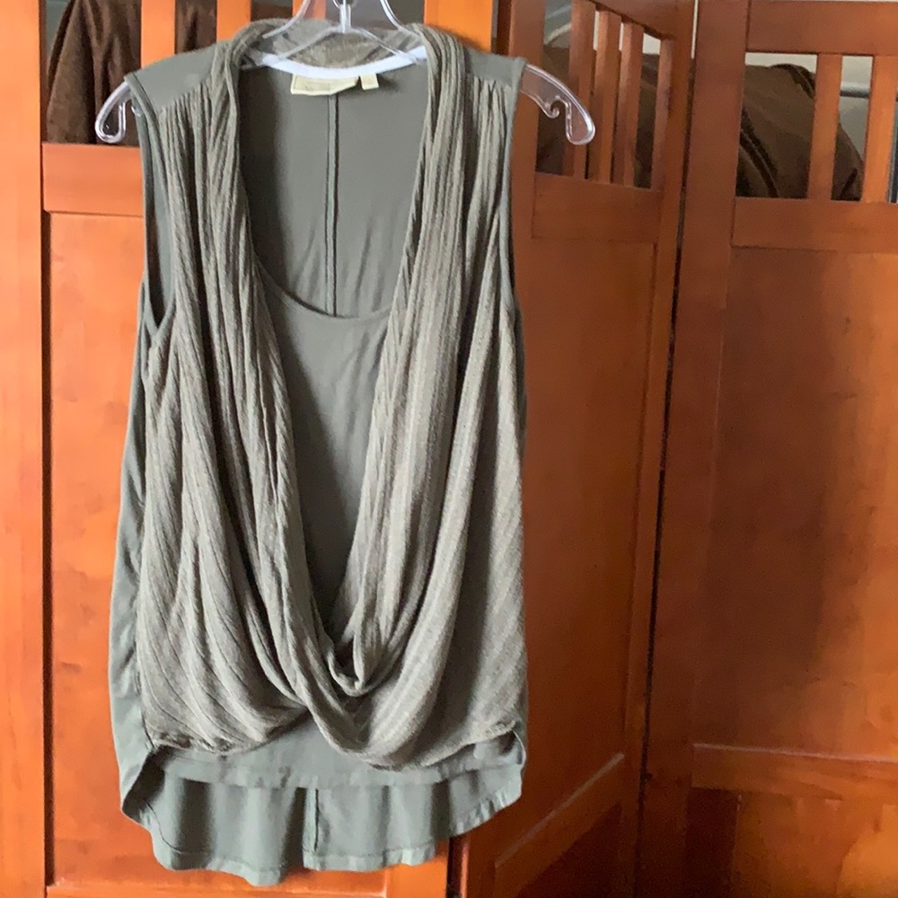 Anthropologie Rayon Spandex Hi Lo Drape Front Knit Top - Picture 1 of 5